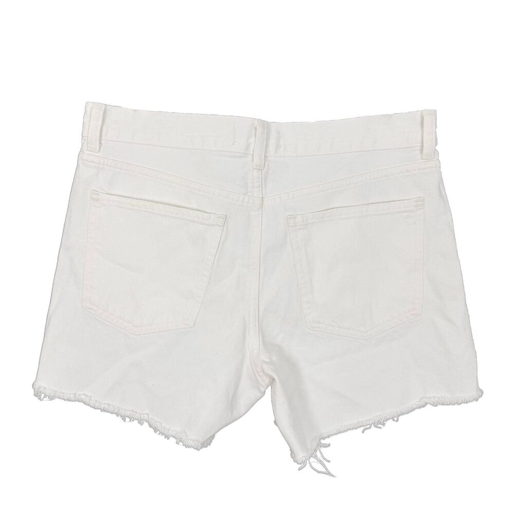 MADEWELL The Brynn Long Short 32 Pure White Rigid Denim Mid-Rise Cotton NWT A3 - Picture 3 of 5